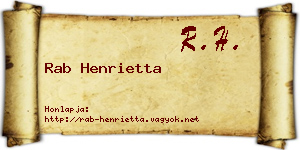 Rab Henrietta névjegykártya